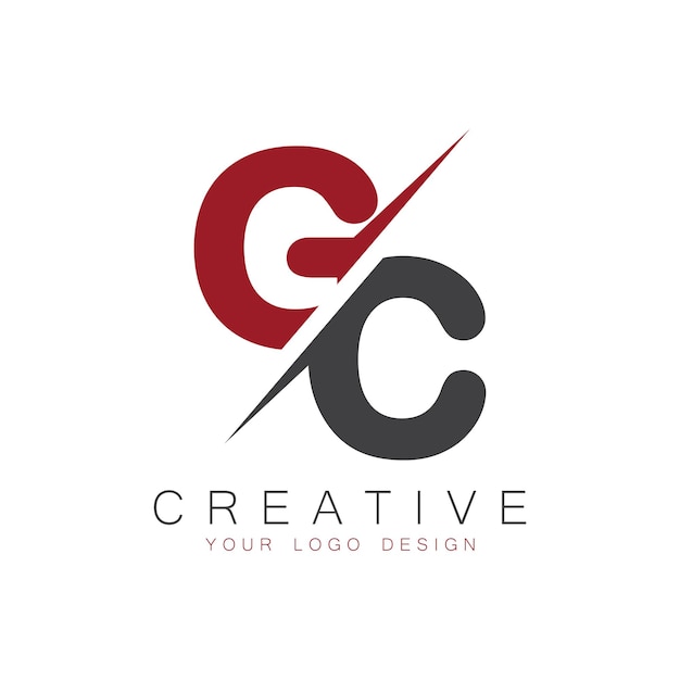 Monograma inicial de GC con el logotipo creativo de las letras