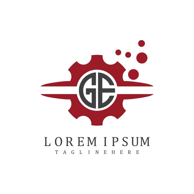 Monograma inicial de GE para el vector de diseño del logotipo automotriz