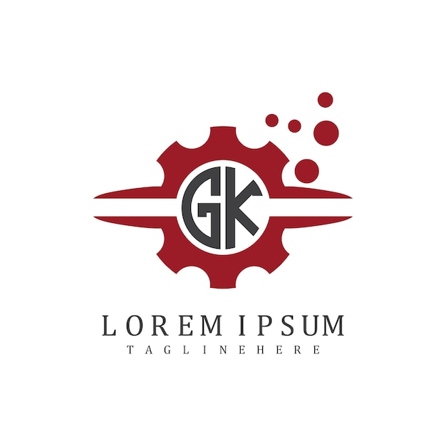 Monograma inicial GK para el vector de diseño de logotipos automotores
