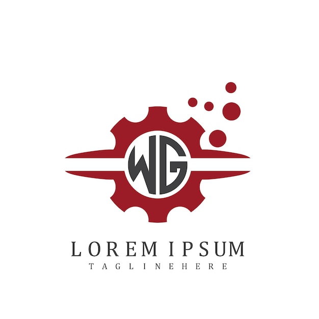 Monograma inicial del Grupo de Trabajo para el vector de diseño de logotipos automotores