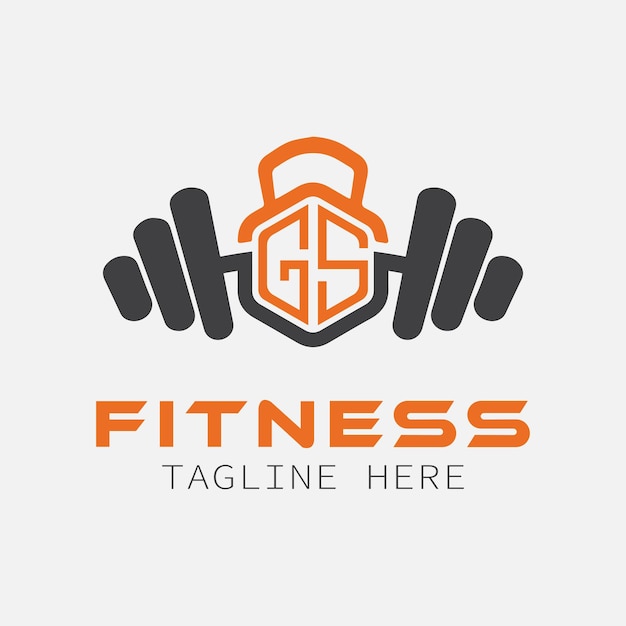 Monograma inicial de GS para el logotipo de Fitness con diseño de estilo Poligono