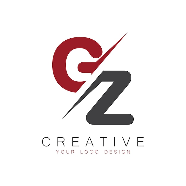 Monograma inicial GZ con el logotipo creativo de las letras
