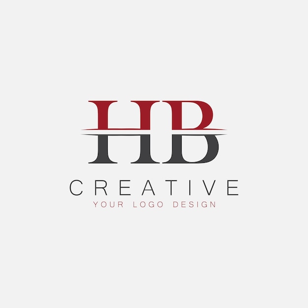 Monograma inicial HB con el logotipo creativo de las letras
