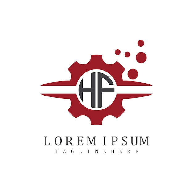 Monograma inicial HF para el vector de diseño de logotipo automotriz