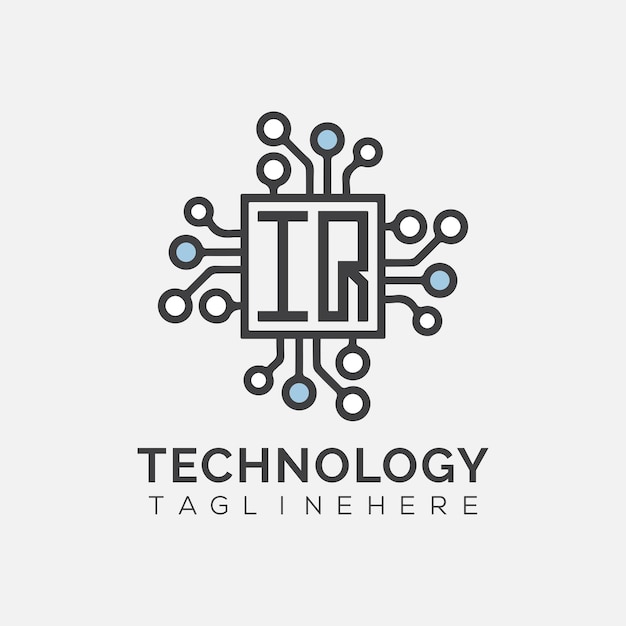 Monograma inicial de IQ para el logotipo tecnológico con diseño de estilo rectángulo