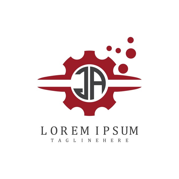 Monograma inicial JA para el vector de diseño de logotipo automotriz