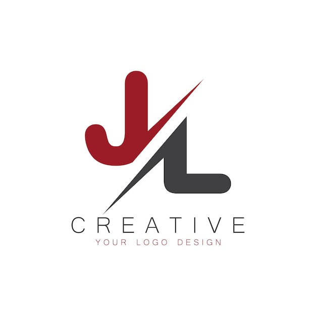Monograma inicial de JL con el logotipo creativo de las letras