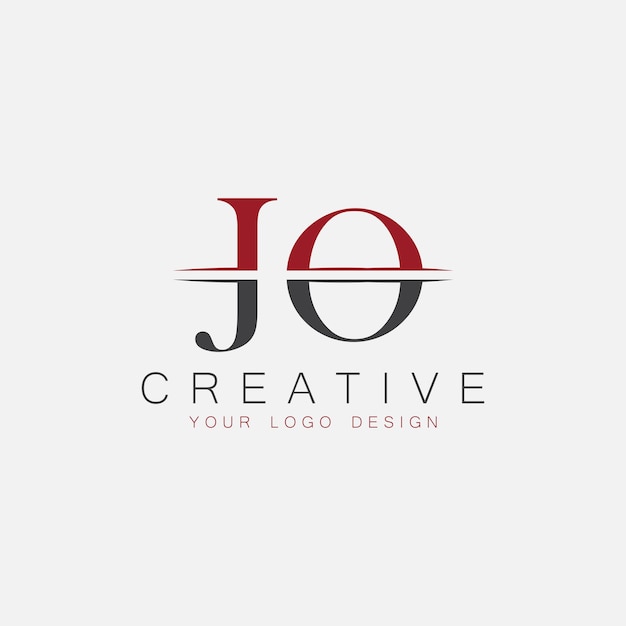 Monograma inicial de JO con letra y logotipo creativo