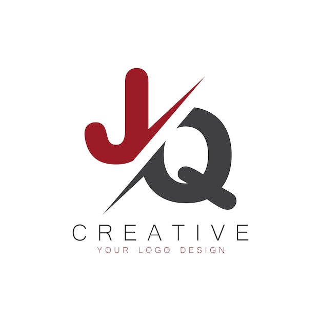 Monograma inicial de JQ con el logotipo creativo de las letras