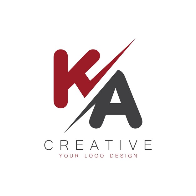 Monograma inicial KA con el logotipo creativo de las letras