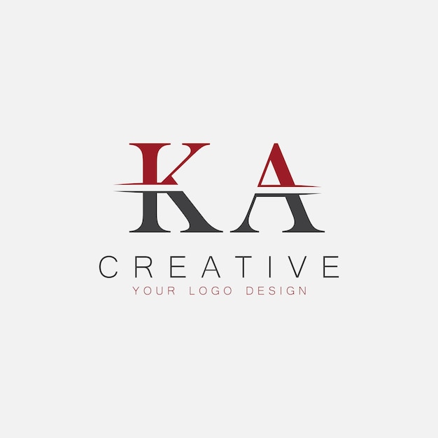 Monograma inicial KA con el logotipo creativo de las letras