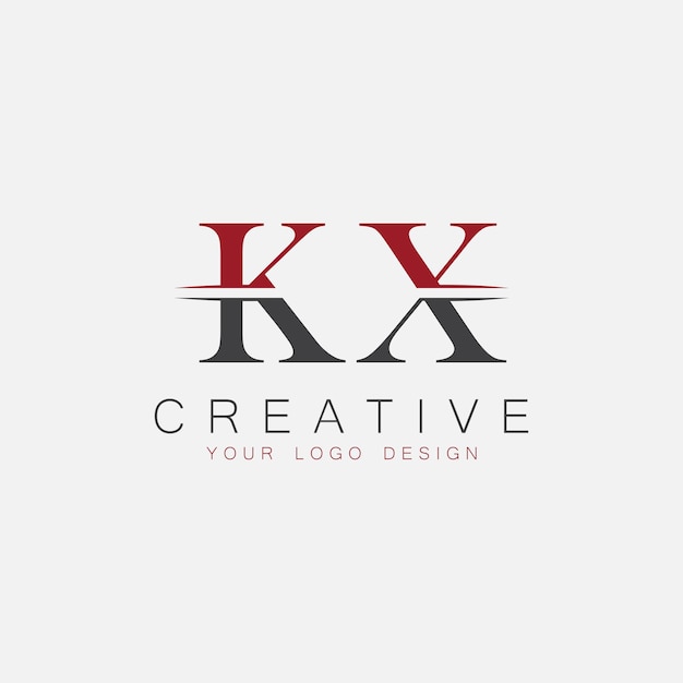 Monograma inicial KX con el logotipo creativo de la letra