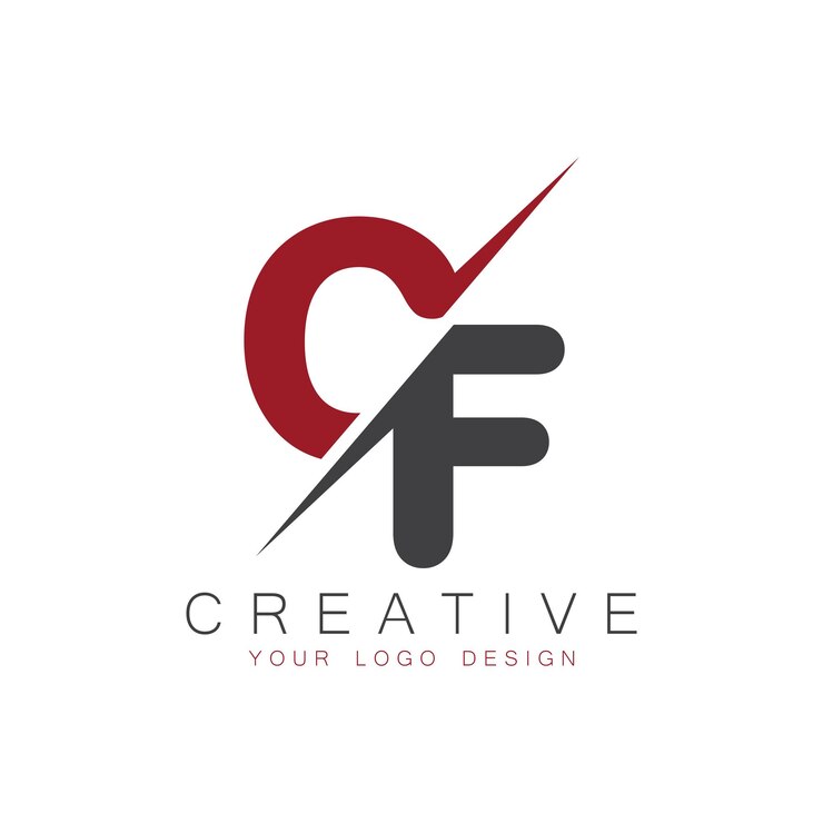 Vector monograma inicial con la letra cf logotipo creativo