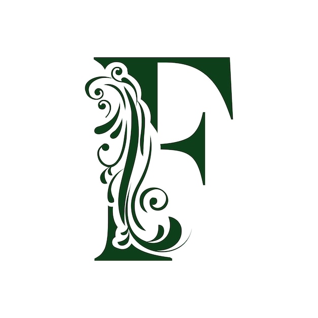 Monograma inicial de la letra F y logotipo elegante