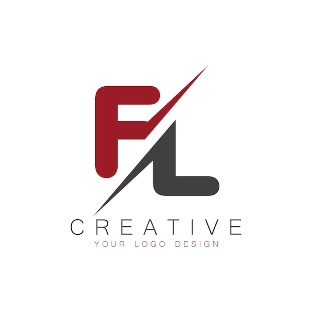 monograma inicial con la letra FL logotipo creativo