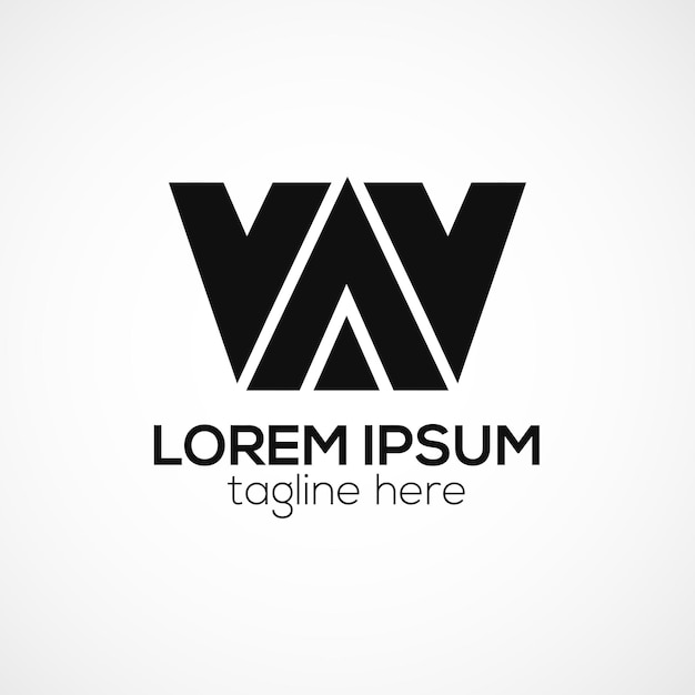 Monograma inicial de la letra W concepto de diseño de logotipo abstracto plantilla vectorial aislada