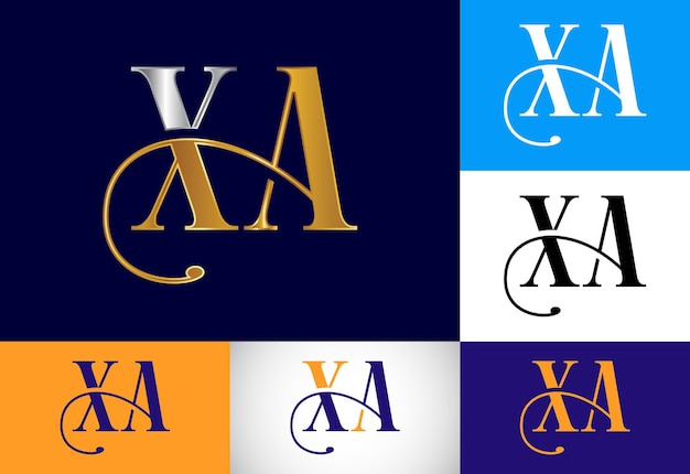 Monograma inicial letra xa diseño de logotipo vector plantilla alfabeto gráfico símbolo para identidad empresarial corporativa