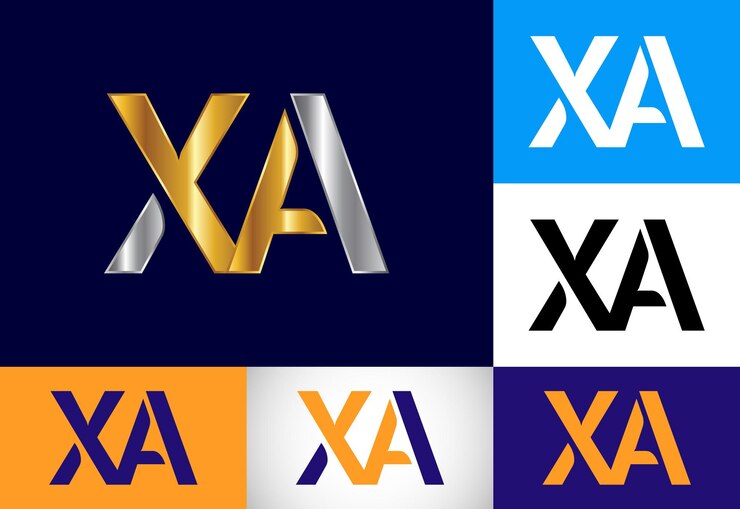Vector monograma inicial letra xa diseño de logotipo vector plantilla alfabeto gráfico símbolo para identidad empresarial corporativa
