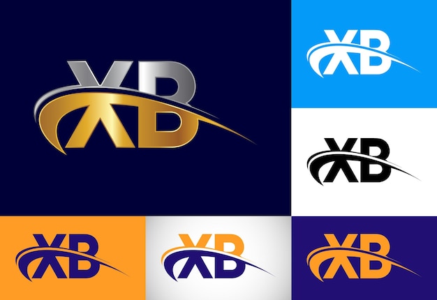 Monograma inicial Letra XB Diseño de logotipo Vector Plantilla Alfabeto gráfico Símbolo