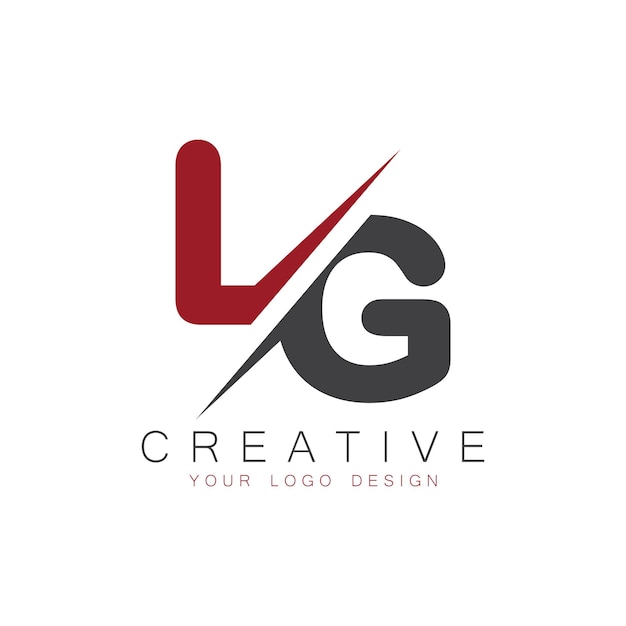 Monograma inicial de LG con el logotipo creativo de las letras