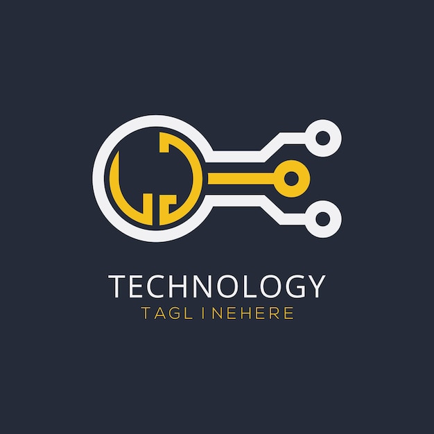 Monograma inicial de LJ para el logotipo tecnológico con diseño de estilo circular