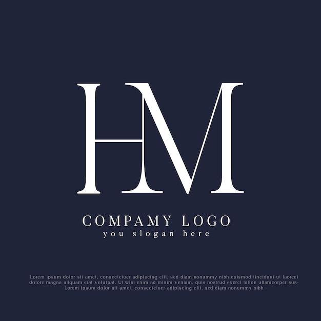 Monograma inicial del logotipo de la boda de HM