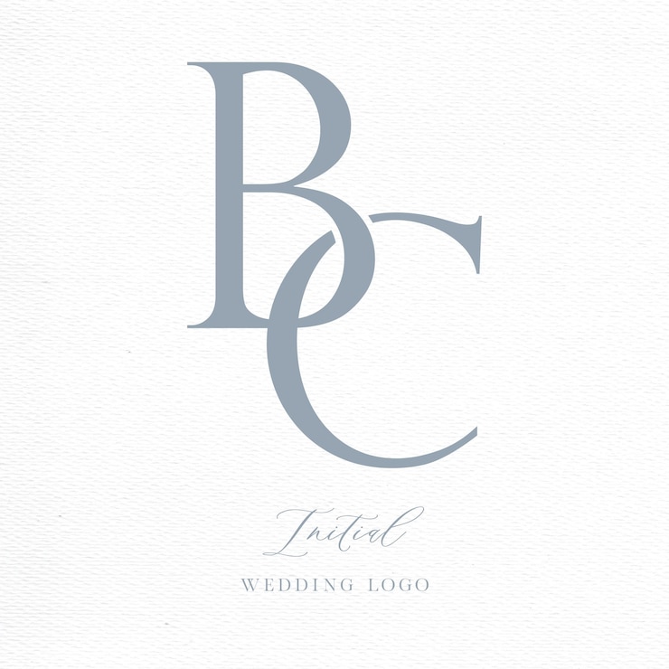 Vector el monograma inicial del logotipo de la boda del vector bc