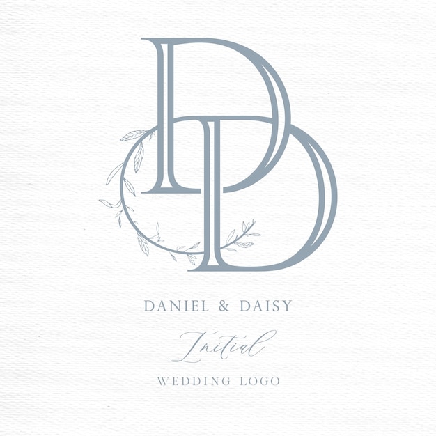 El monograma inicial del logotipo de la boda del vector DD