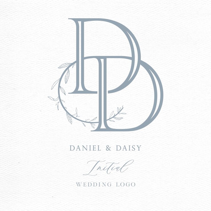 Vector el monograma inicial del logotipo de la boda del vector dd