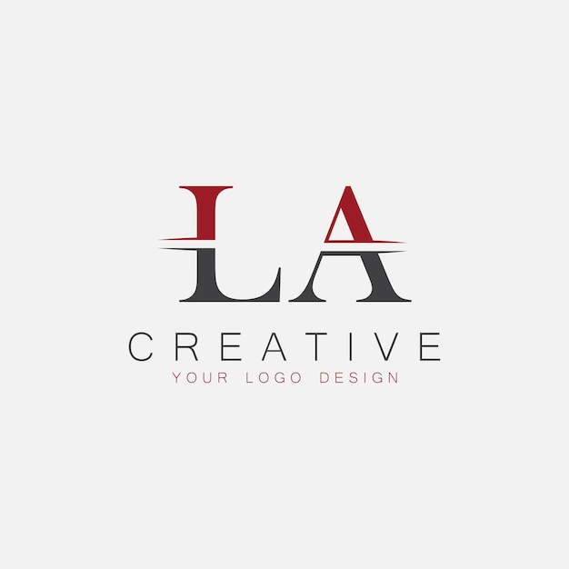El monograma inicial LA con el logotipo creativo de la letra