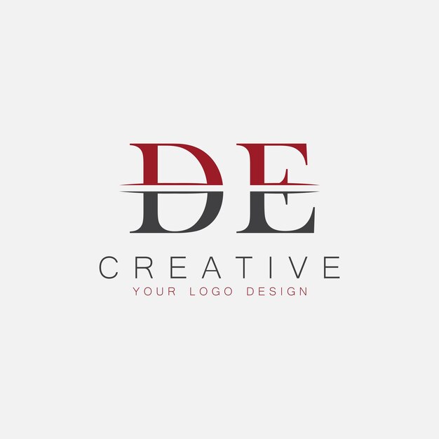 Monograma inicial DE con el logotipo creativo de las letras