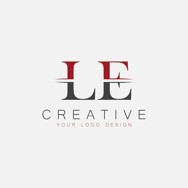 Monograma inicial LE con el logotipo creativo de las letras