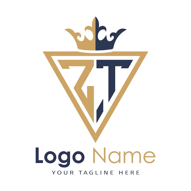 Monograma inicial con el logotipo de la letra creativa en forma de triángulo