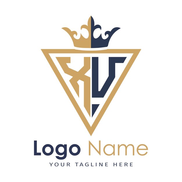 Monograma inicial con el logotipo de la letra creativa en forma de triángulo