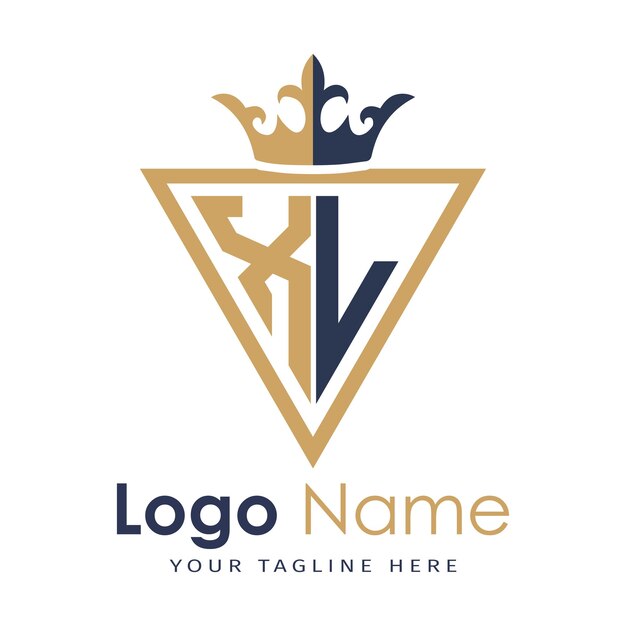 Monograma inicial con el logotipo de la letra creativa en forma de triángulo