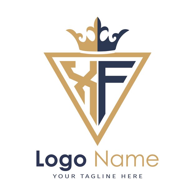 Monograma inicial con el logotipo de la letra creativa en forma de triángulo