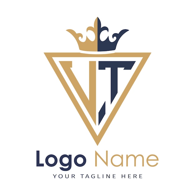 Monograma inicial con el logotipo de la letra creativa en forma de triángulo