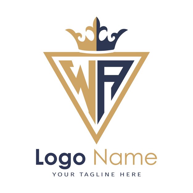 Monograma inicial con el logotipo de la letra creativa en forma de triángulo