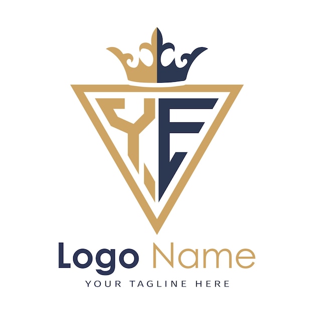 Monograma inicial con el logotipo de la letra creativa en forma de triángulo