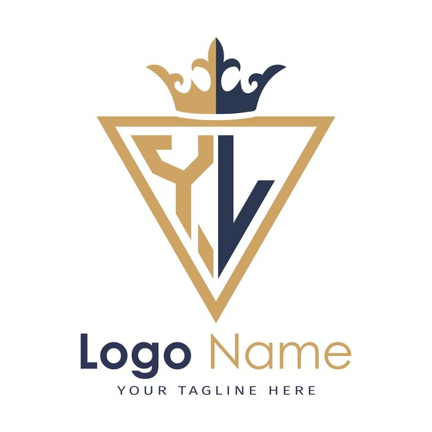 Monograma inicial con el logotipo de la letra creativa en forma de triángulo
