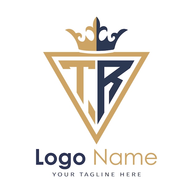 Monograma inicial con el logotipo de la letra creativa en forma de triángulo