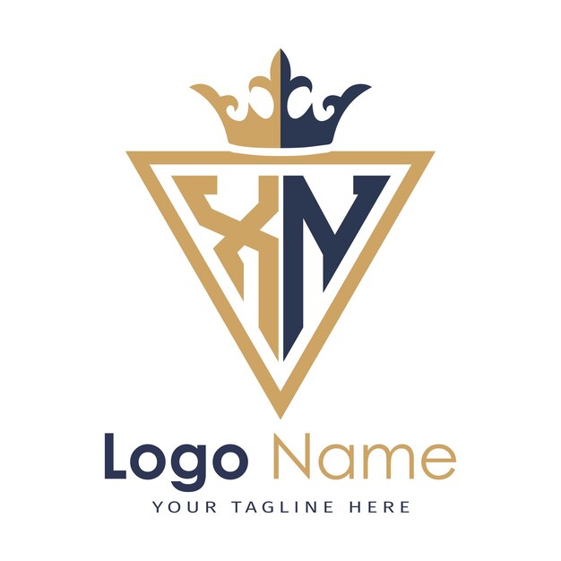 Monograma inicial con el logotipo de la letra creativa en forma de triángulo