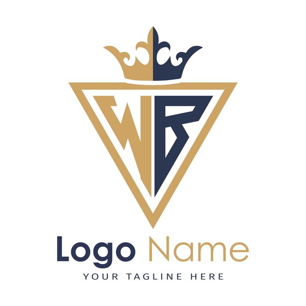 Monograma inicial con el logotipo de la letra creativa en forma de triángulo