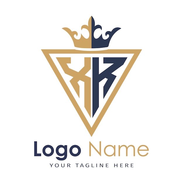Monograma inicial con el logotipo de la letra creativa en forma de triángulo