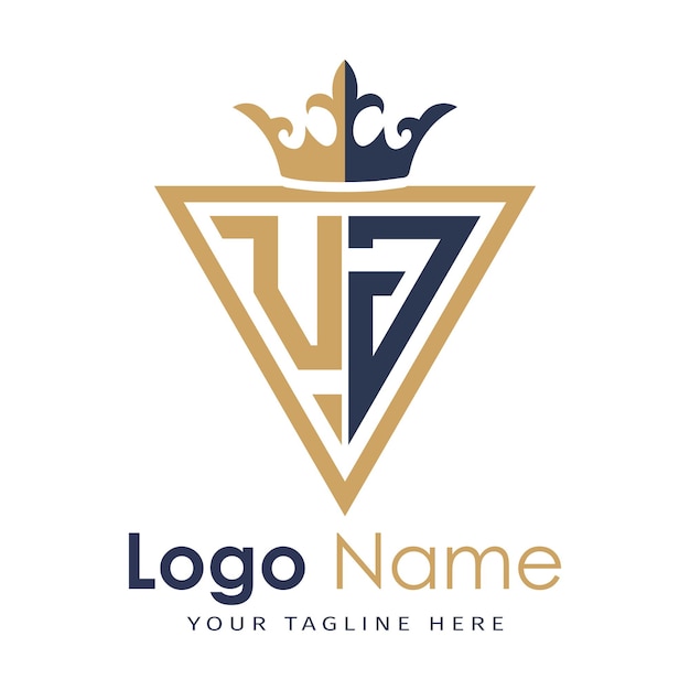 Monograma inicial con el logotipo de la letra creativa en forma de triángulo