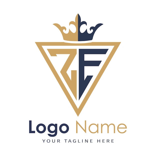Monograma inicial con el logotipo de la letra creativa en forma de triángulo