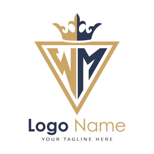 Monograma inicial con el logotipo de la letra creativa en forma de triángulo