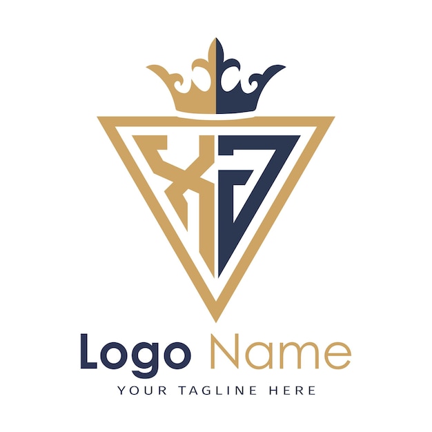 Monograma inicial con el logotipo de la letra creativa en forma de triángulo