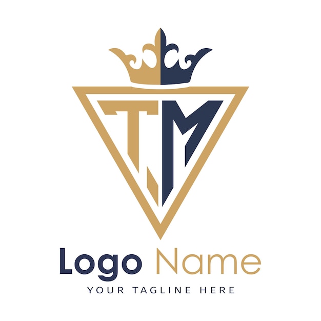 Monograma inicial con el logotipo de la letra creativa en forma de triángulo
