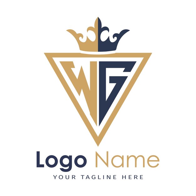 Monograma inicial con el logotipo de la letra creativa en forma de triángulo